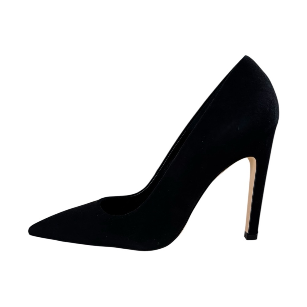 Good American Suede Pointed Toe Pump Heels